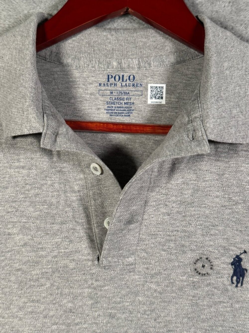 Polo Ralph Lauren Shirt Mens M Grey Classic Fit Stretch Mesh Short Sleeve $118